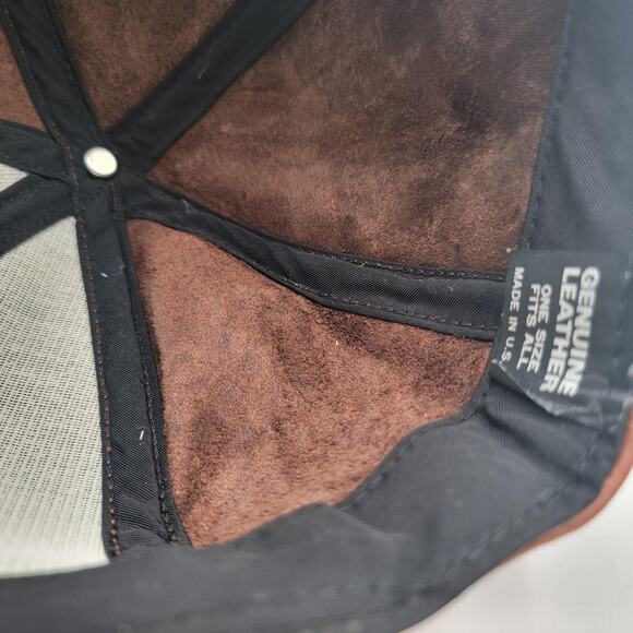 Genuine Leather Hat Cap Strap Back Brown USA Made One Size Mens Classic - Picture 9 of 9